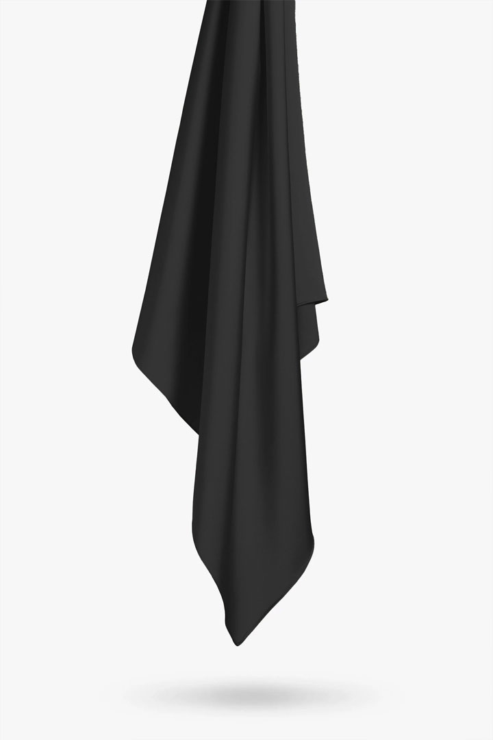 Shiny Satin Hijab - Black