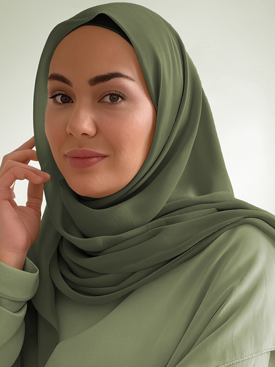 Chiffon Hijab - Avocado Model