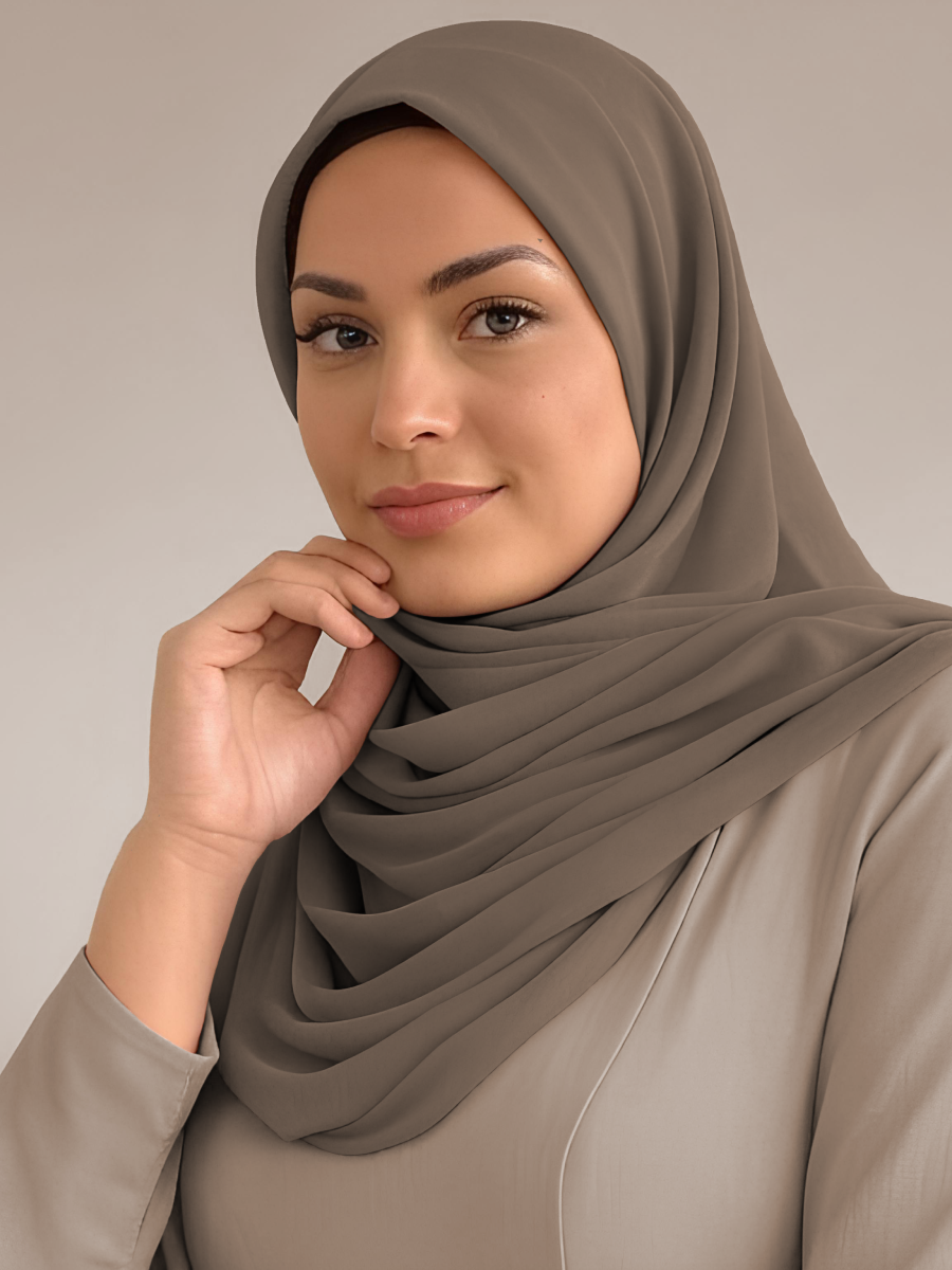 Chiffon Hijab - Chocolate Model