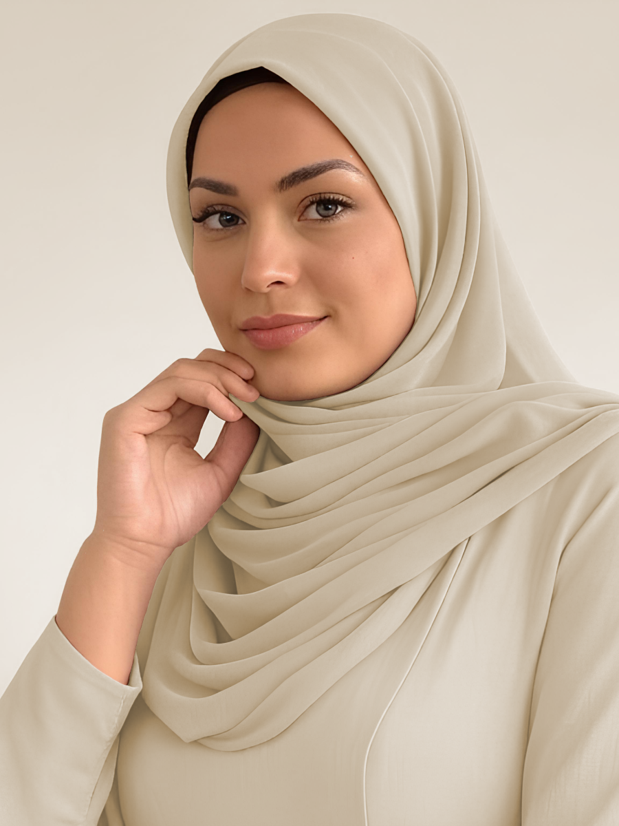 Chiffon Hijab - Cream Model