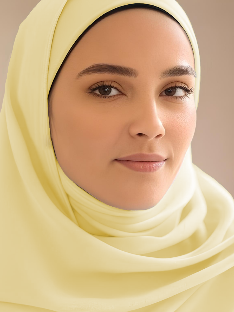 Chiffon Hijab - Yellow Model